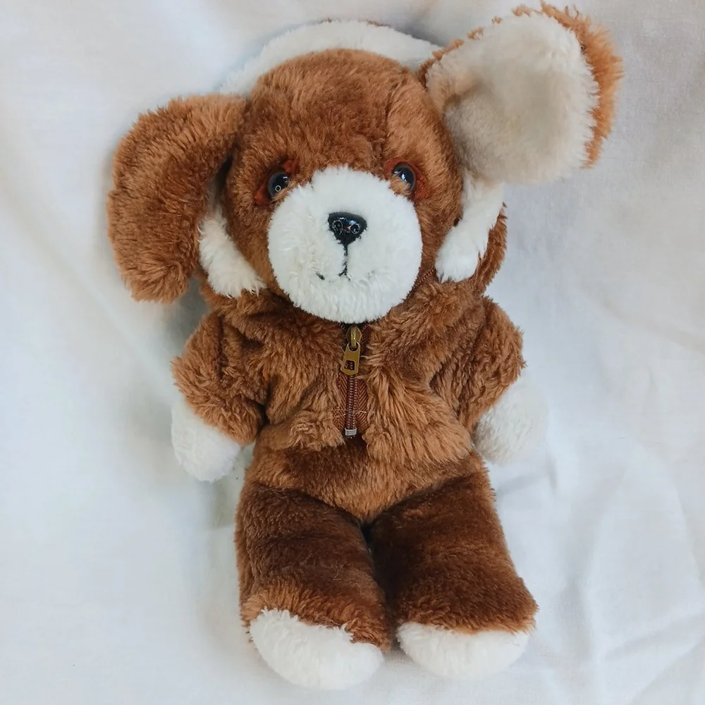 Vintage Avon Puppy Dog Stuffed Animal Hooded Jacket